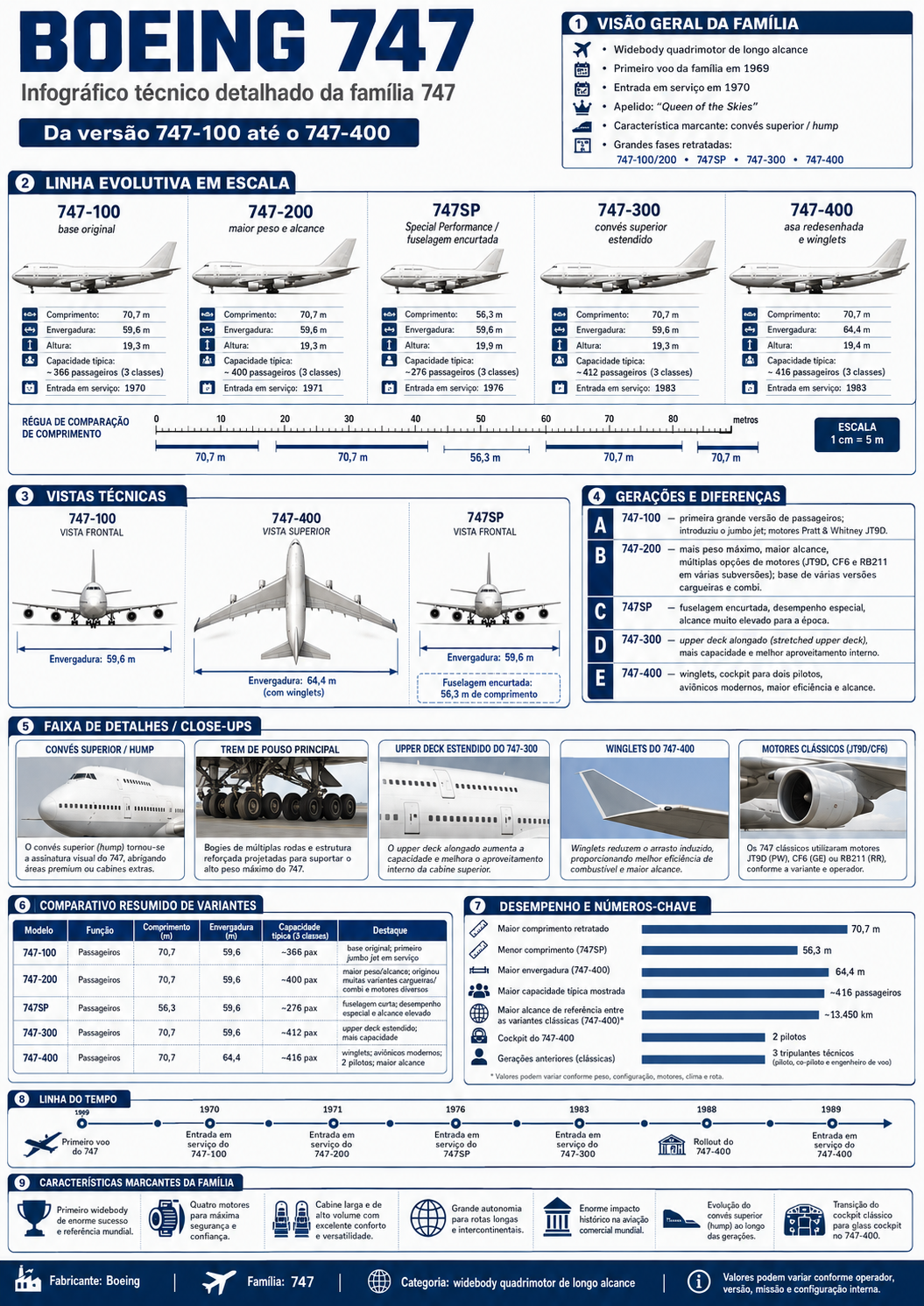Infográfico técnico — Boeing 747