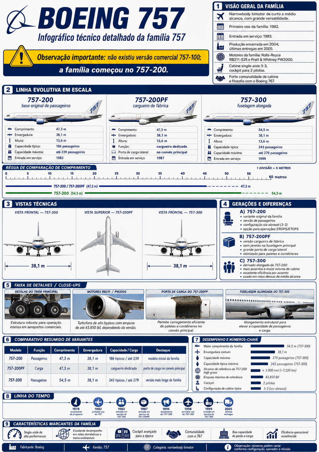Infográfico técnico — Boeing 757